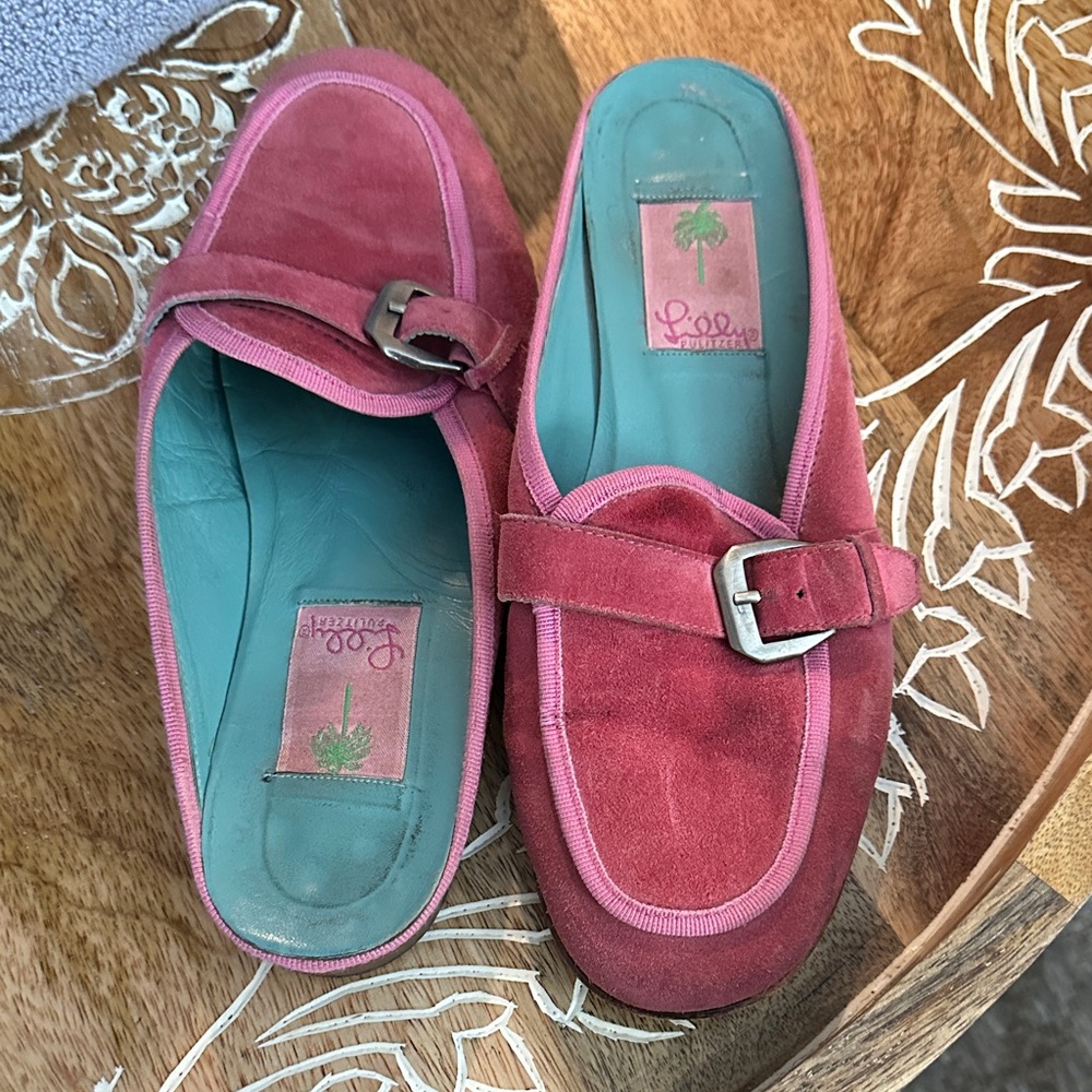 Lilly Pulitzer Pink Suede Loafers 7.5